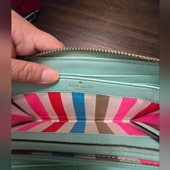 Kate Spade Zip Wallet  Mint Blue - Picture 8 of 10